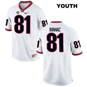 Youth Georgia Bulldogs NCAA #81 Chauncey Manac Nike Stitched White Authentic College Football Jersey DKZ2854AM